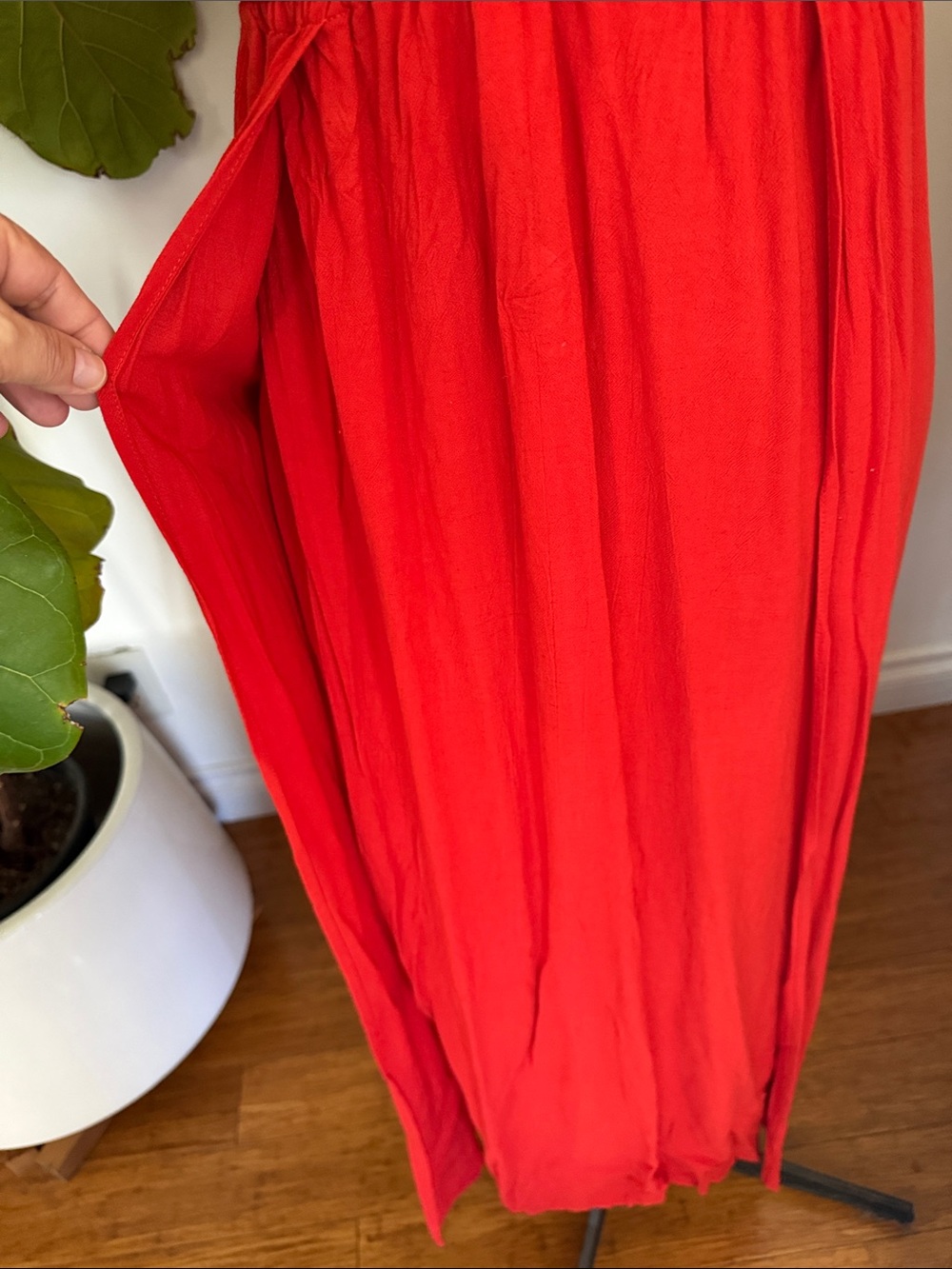 Indah Red Maxi Dress with Deep V Neck - Picture 4 of 4
